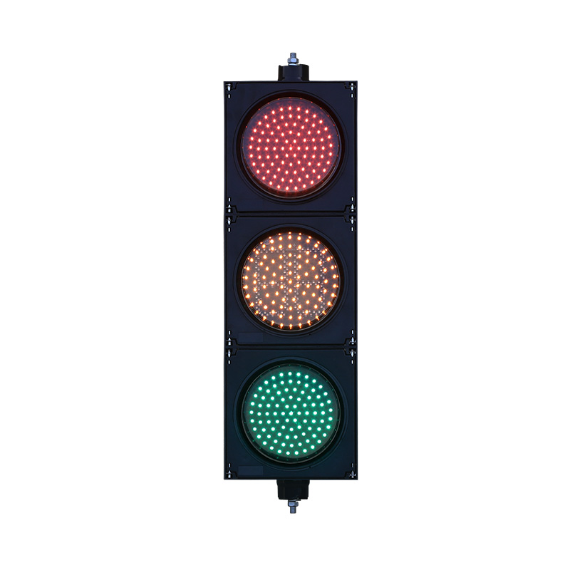 Ortga hisoblash taymeri bilan kam quvvatli qizil/sariq/yashil to'liq sharli svetofor