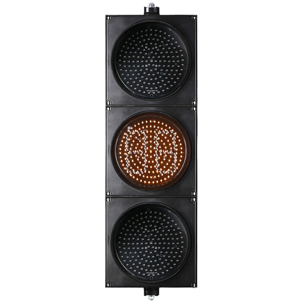 Ortga hisoblash taymeri bilan kam quvvatli qizil/sariq/yashil to'liq sharli svetofor