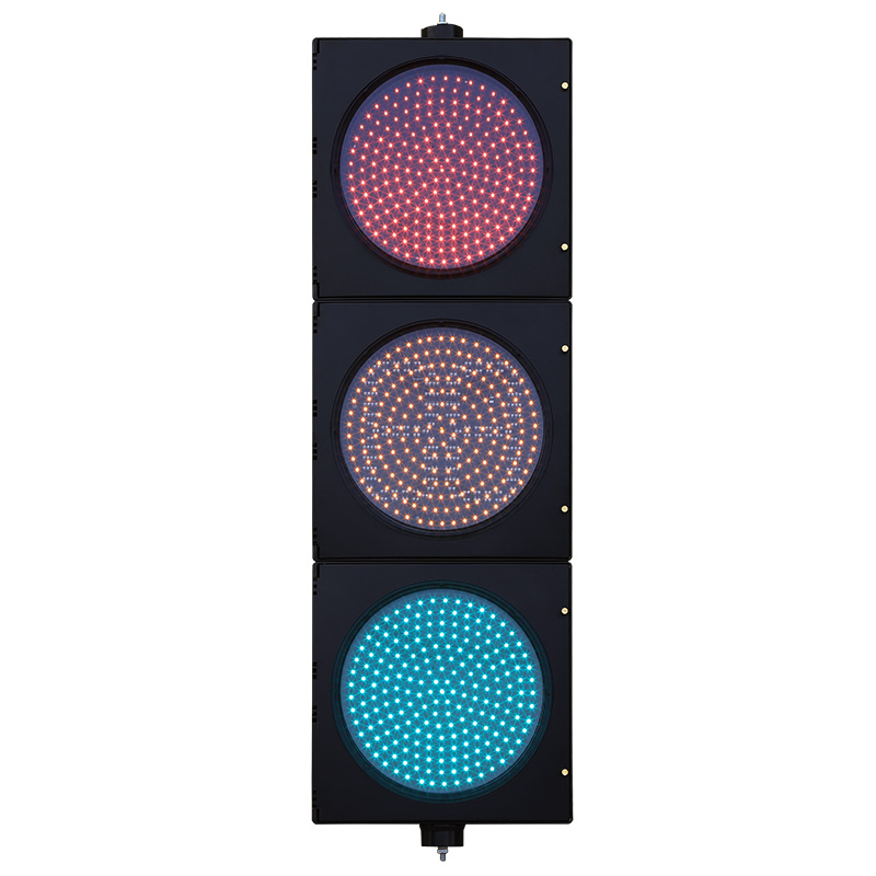 Ortga hisoblash taymeri bilan kam quvvatli qizil/sariq/yashil to'liq sharli svetofor