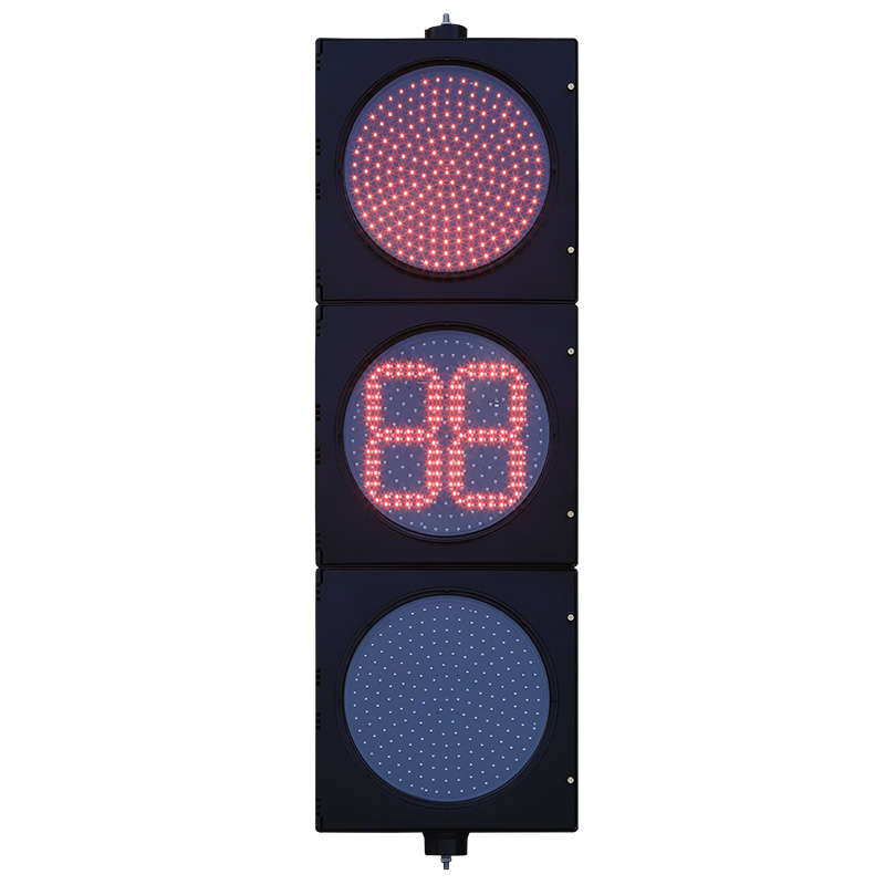 Ortga hisoblash taymeri bilan kam quvvatli qizil/sariq/yashil to'liq sharli svetofor