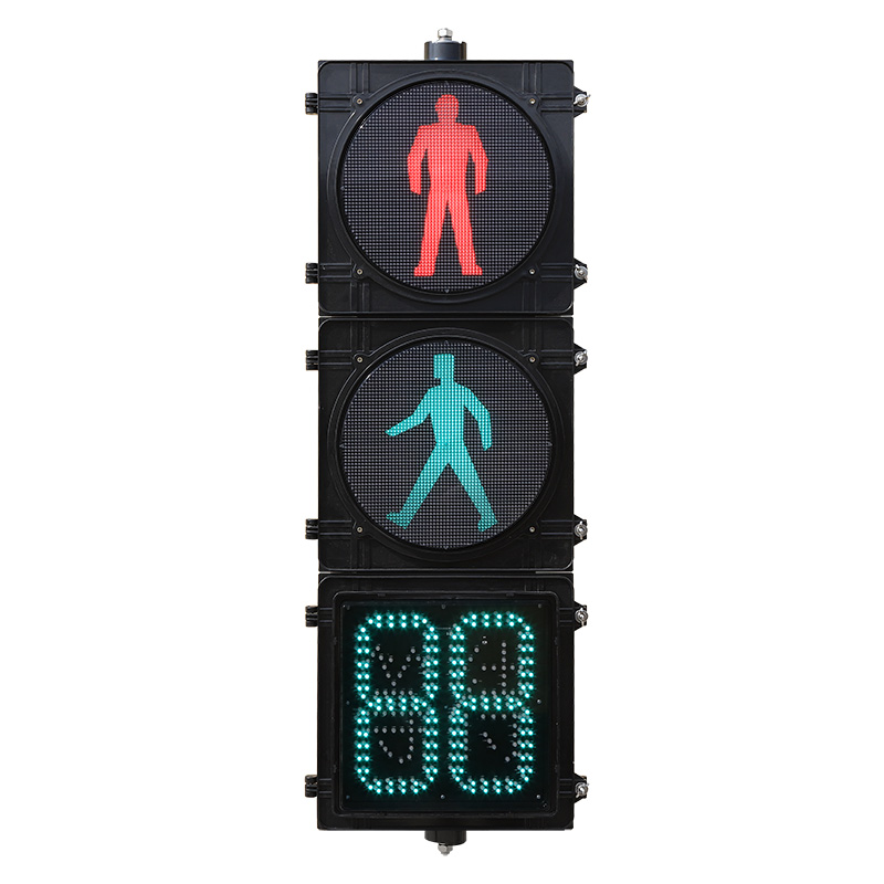 Ortga hisoblash taymeri bilan yuqori oqimli piyodalar svetofori