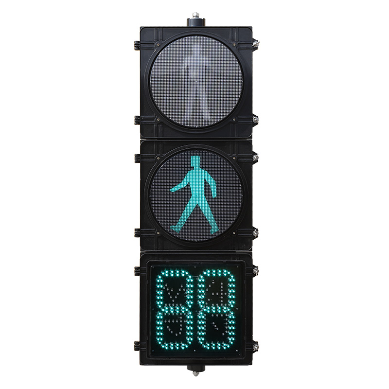 Ortga hisoblash taymeri bilan yuqori oqimli piyodalar svetofori