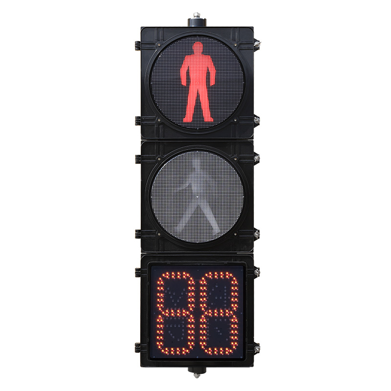 Ortga hisoblash taymeri bilan yuqori oqimli piyodalar svetofori