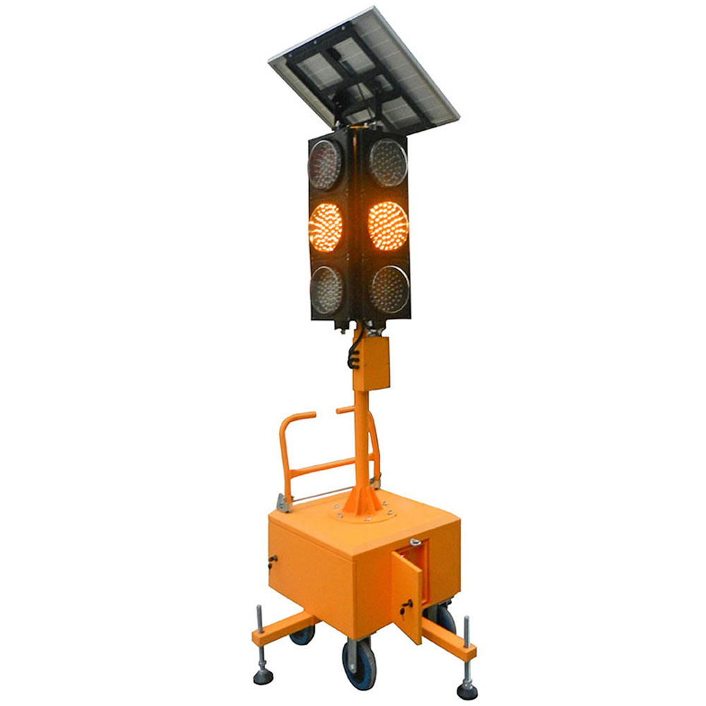 Quyosh energiyasi bilan ishlaydigan mobil o'rnatilgan svetofor