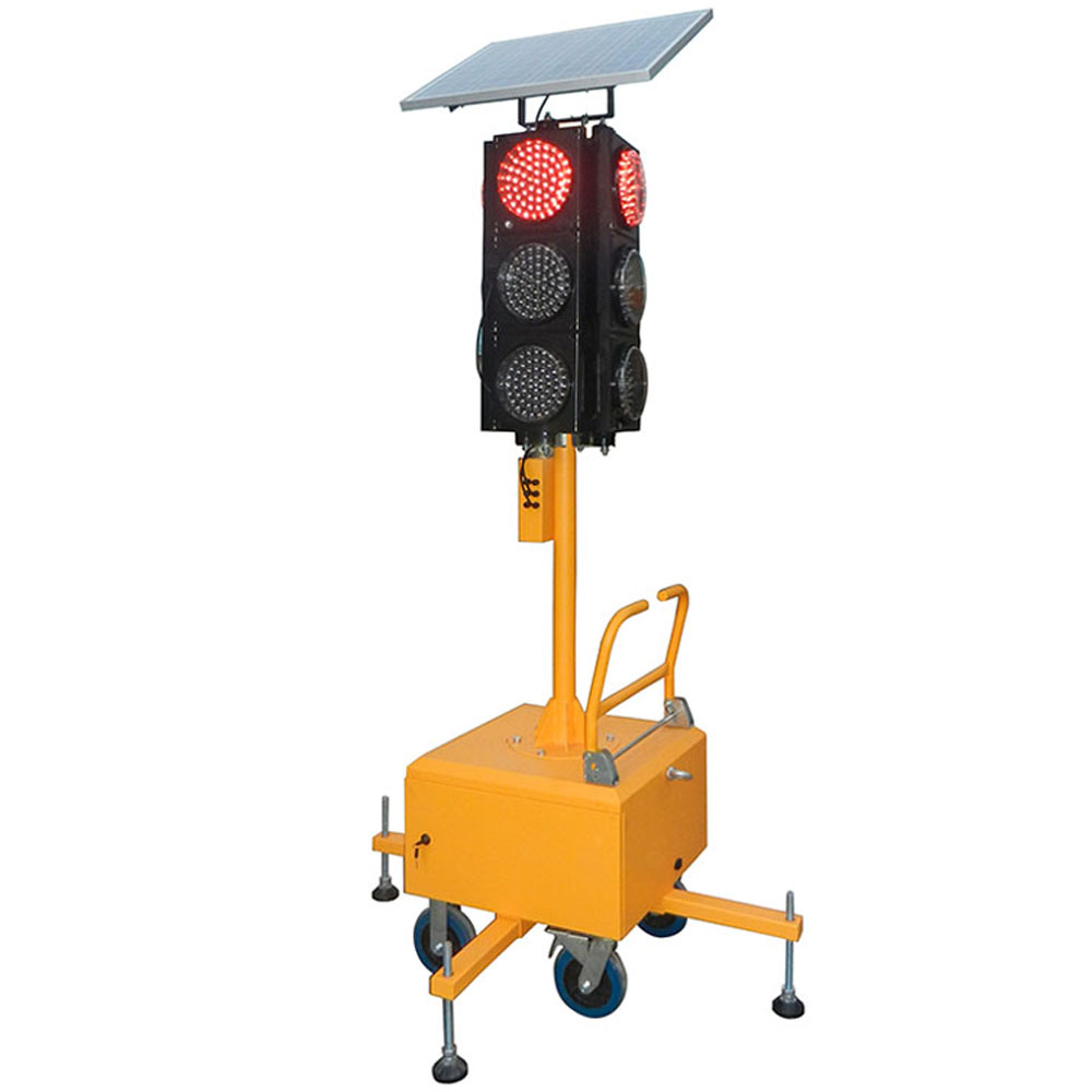 Quyosh energiyasi bilan ishlaydigan mobil o'rnatilgan svetofor