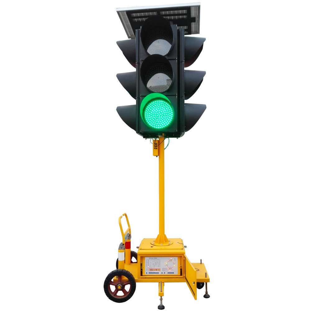 Quyosh energiyasi bilan ishlaydigan mobil o'rnatilgan svetofor
